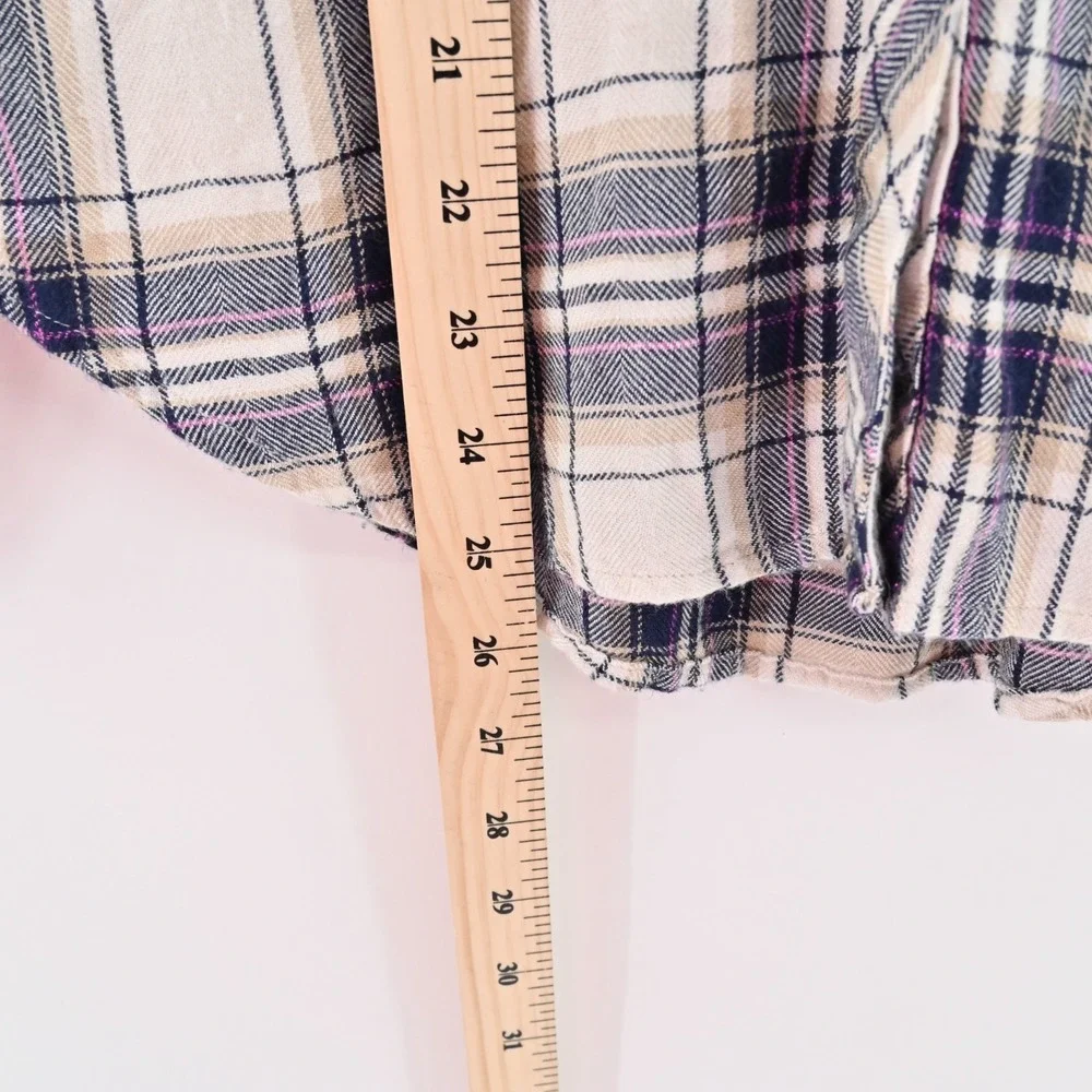 RAILS‎ Hunter Top Womens Size S Button Blouse Stone Navy Fucshia Plaid Western - Picture 3 of 12